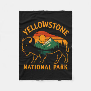 Yellowstone National Park Wyoming Buffalo Bison Su Fleece Blanket