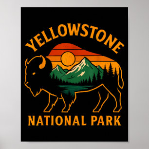 Yellowstone National Park Wyoming Buffalo Bison Su Poster