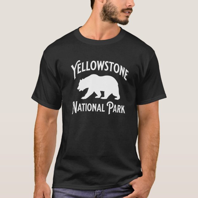 Yellowstone National Park Wyoming Hike Bear Outdoo T-Shirt (Front)