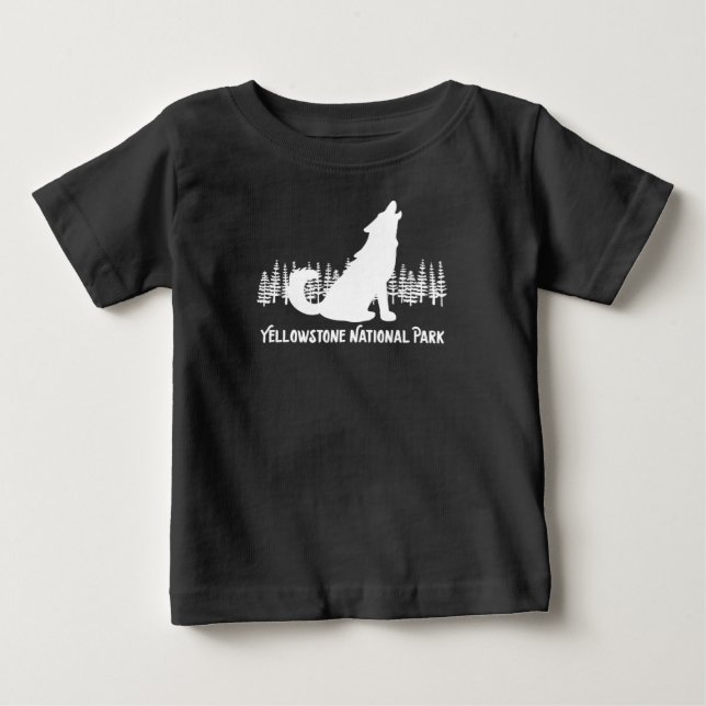 Yellowstone National Park Wyoming Howling Wolf Baby T-Shirt (Front)