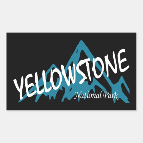 Yellowstone National Park Wyoming Montana Mountain Rectangular Sticker