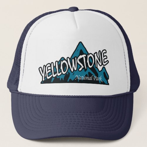Yellowstone National Park Wyoming Montana Mountain Trucker Hat