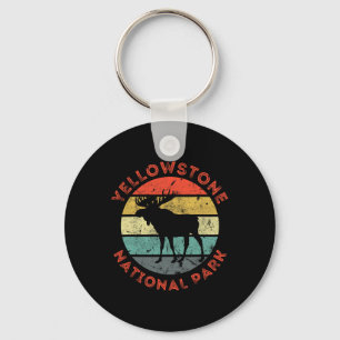 Yellowstone National Park Wyoming Moose Hiking Vin Keychain
