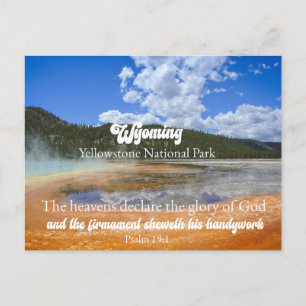 Yellowstone National Park Wyoming Psalm 19:1 Holiday Postcard