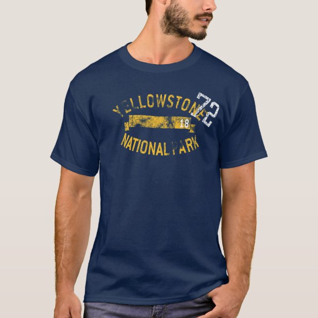 Yellowstone National Park Wyoming Retro T-Shirt (Front)