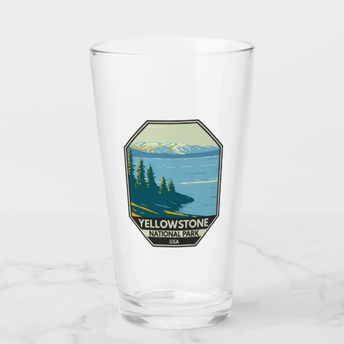 Yellowstone National Park Yellowstone Lake Vintage Glass