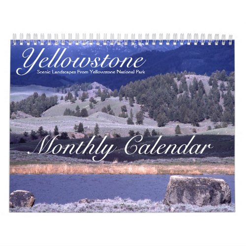 Yellowstone Nature Landscape USA Monthly Calendar