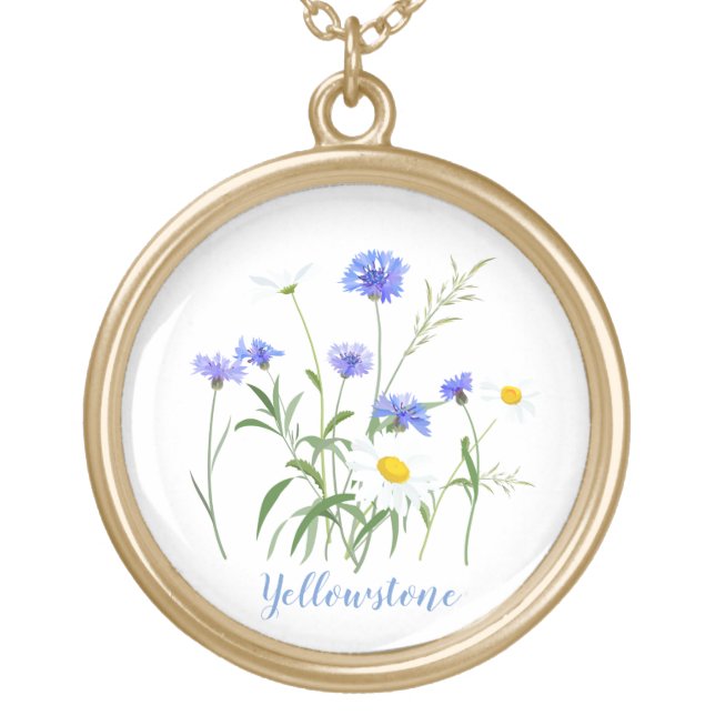 Yellowstone Necklace-Wildflowers Gold Plated Necklace (Front)