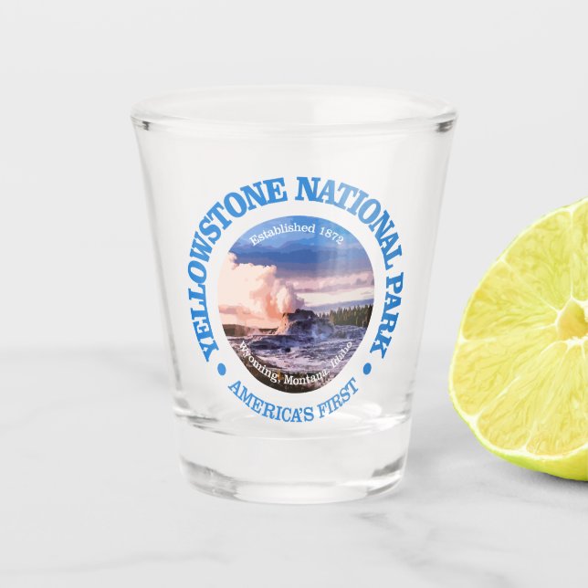 Yellowstone NP 2 Shot Glass (Front)