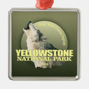 Yellowstone NP (Gray Wolf) WT Metal Ornament