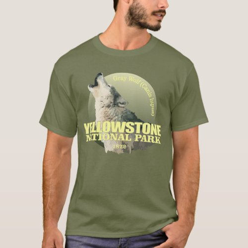 Yellowstone NP Gray Wolf WT T_Shirt