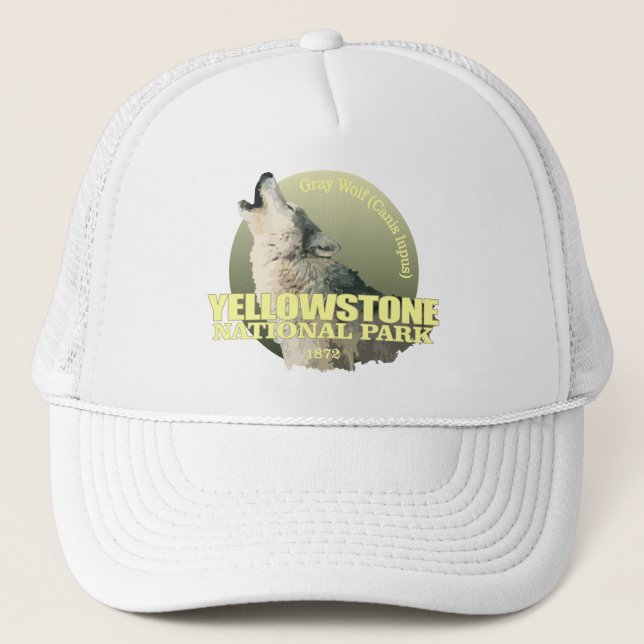 Yellowstone NP (Gray Wolf) WT Trucker Hat (Front)