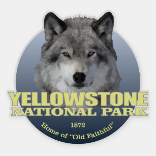 Yellowstone NP (Wolf)2 WT Sticker