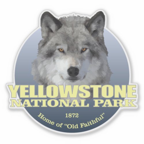 Yellowstone NP Wolf2 WT Sticker