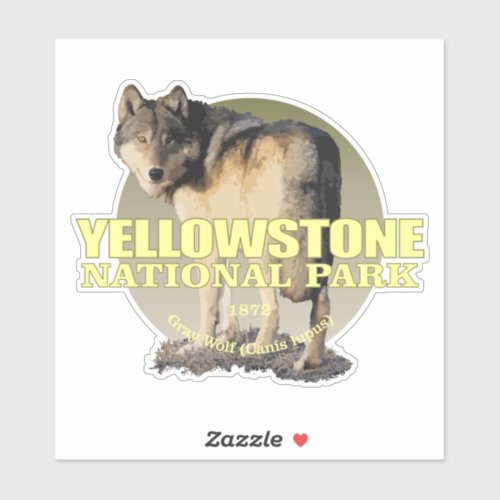 Yellowstone NP Wolf Sticker