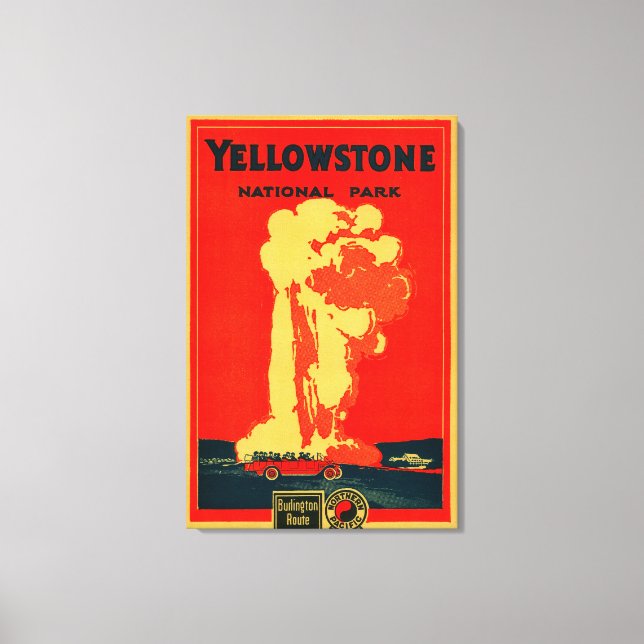 Yellowstone, Old Faithful Advertising Poster Canvas Print (Front)