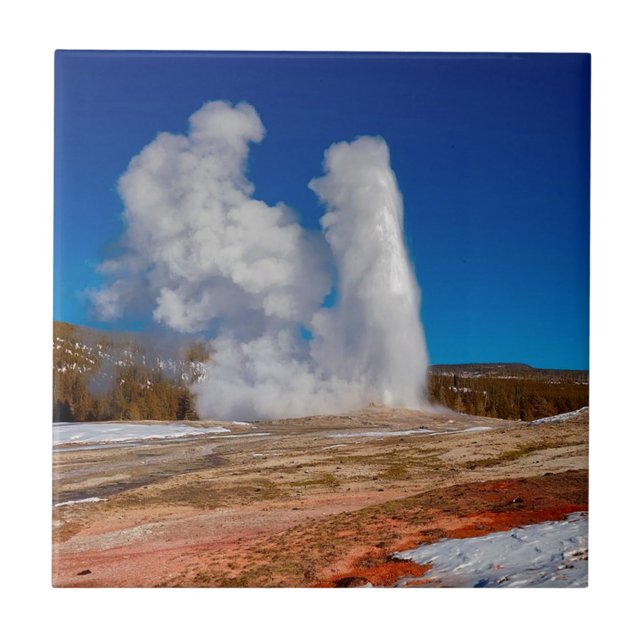 Yellowstone Old Faithful Ceramic Tile (Front)