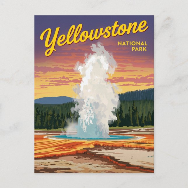 Yellowstone Old Faithful Geyser Postcard (Front)