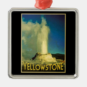 Yellowstone Old Faithful Metal Ornament