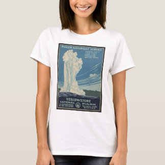 Yellowstone Old Faithful Park Vintage Poster T-Shirt