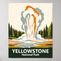 Yellowstone Old Faithful Vintage WPA Geyser Custom