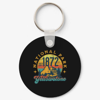 Yellowstone Park Nature Mountains Hiking Outdoors  Keychain