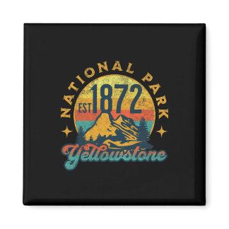 Yellowstone Park Nature Mountains Hiking Outdoors  Magnet