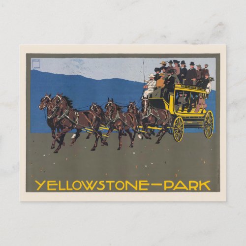 Yellowstone_Park USA Vintage Poster 1910 Postcard