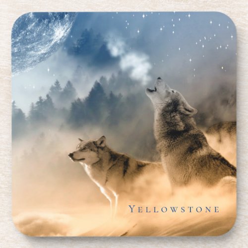 Yellowstone Plastic Coaster_The Wolves  Beverage C Beverage Coaster