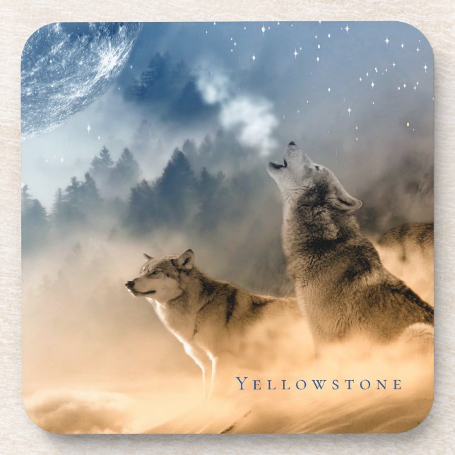 Yellowstone Plastic Coaster-The Wolves  Beverage C Beverage Coaster (Front)