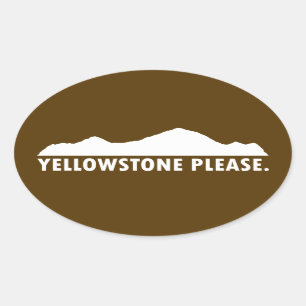 Yellowstone Please Oval Sticker