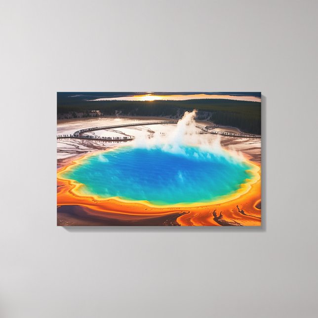   Yellowstone Prismatic Thermal Hot Pot Canvas Art (Front)