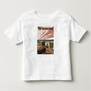 Yellowstone River Bison Vintage Travel Poster Toddler T-shirt