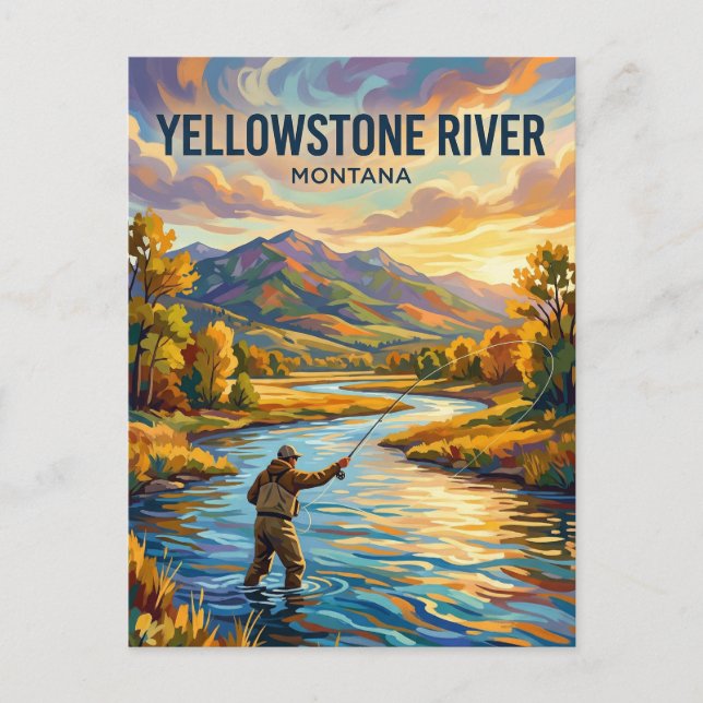 Yellowstone River USA Postcard (Front)