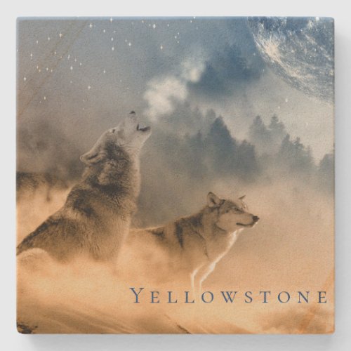 Yellowstone Sandstone Coaster_The Wolves and Moon Stone Coaster