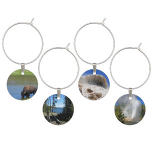 Yellowstone Souvenir Photo Wine Charm Set