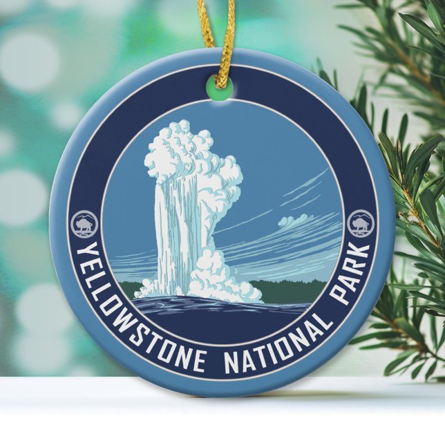 Yellowstone Souvenir - SINGLE-SIDED Ceramic Ornament (National Park Ornament)