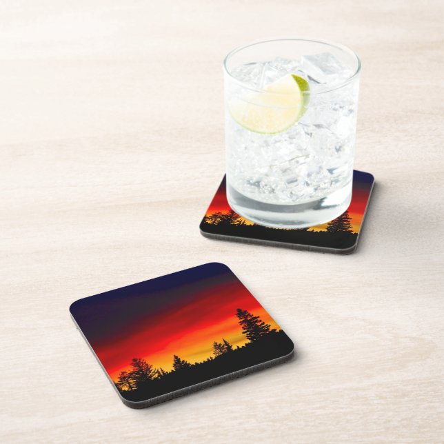 Yellowstone Sunset Beverage Coaster (Right Side)