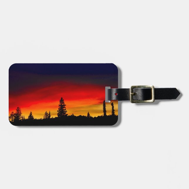 Yellowstone Sunset Luggage Tag (Front Horizontal)