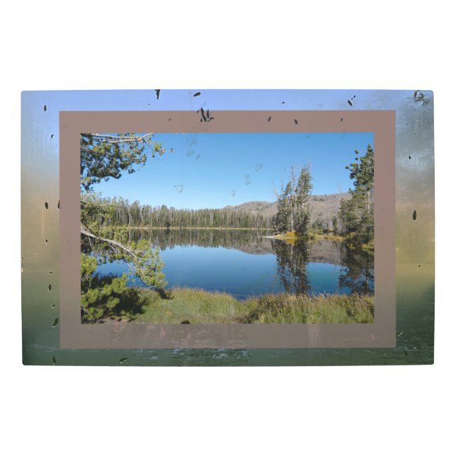 Yellowstone Sylvan Lake water  landscape frame Metal Print (Front)