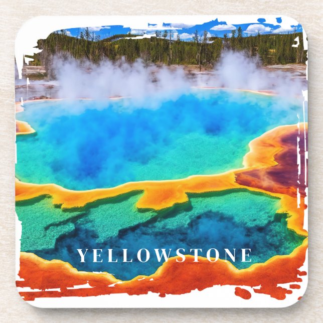 Yellowstone Thermal Hot Spring Beverage Coaster (Front)