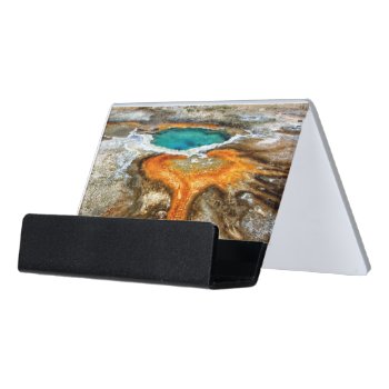 Yellowstone Thermal Pool Desk Business Card Holder by usyellowstone at Zazzle