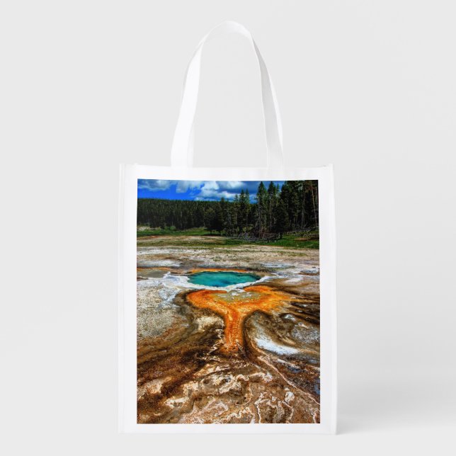 Yellowstone Thermal Pool Reusable Grocery Bag (Front)