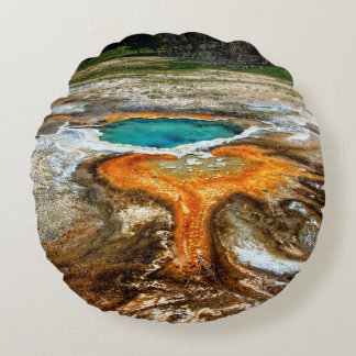 Yellowstone Thermal Pool Round Pillow