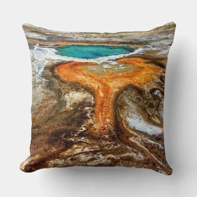 Yellowstone Thermal Pool Throw Pillow (Front)
