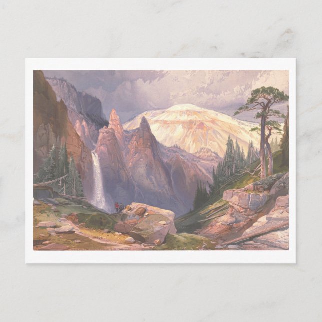 Yellowstone Tower Falls Vintage Prang Lithograph Postcard (Front)