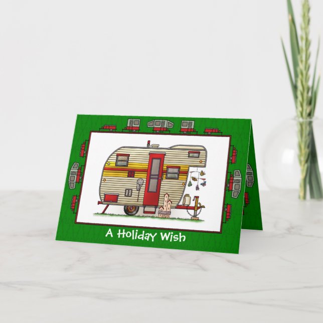 Yellowstone Trailer Camper Holiday Wish Card (Front)
