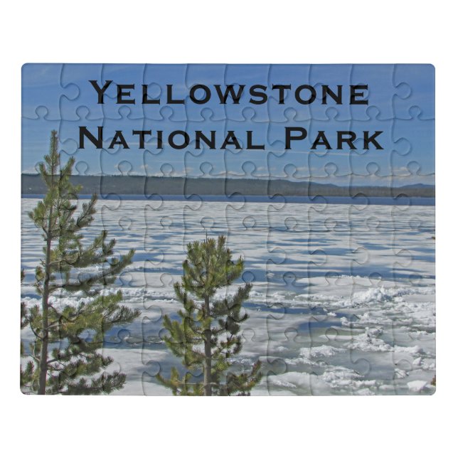 Yellowstone Unique Frozen Lake Photo National Park Jigsaw Puzzle (Puzzle Horizontal)