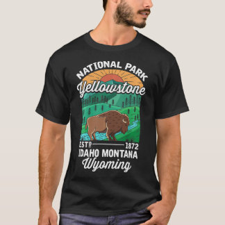 Yellowstone US National Park Bison Buffalo Vintage T-Shirt