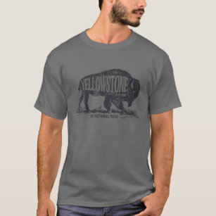 Yellowstone US National Park Bison Buffalo Vintage T-Shirt